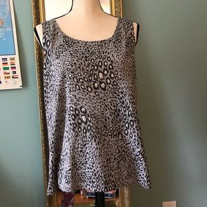 Silver and black leopard print top